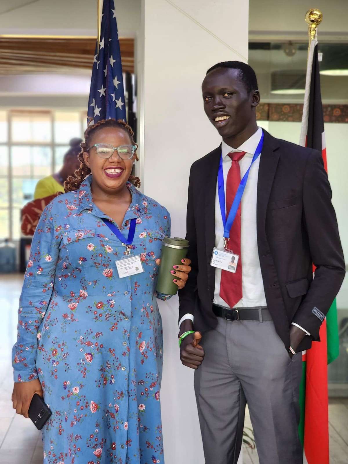 The founder with a guest at an event